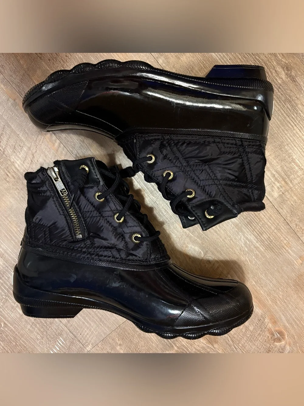 Sperry Syren Gulf Duck Rain Boots 7.5 Black